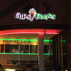 cups and cones signage