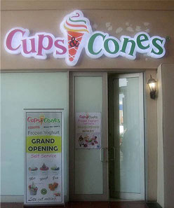 cups and cones signage